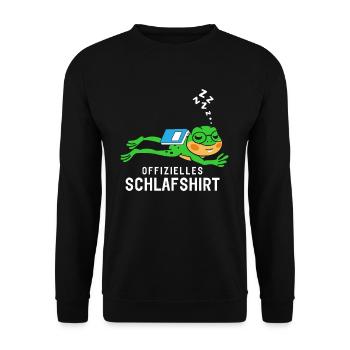 Offizielles Schlafshirt Schlafanzug Frosch Buch - Unisex Pullover - Schwarz - Vorne - Alina (178cm) & Michal (187cm)