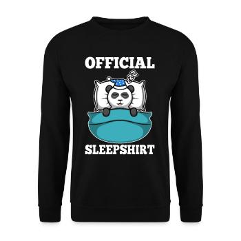 Official sleepshirt Panda - Unisex Sweatshirt - black - Front - Alina (178cm) & Michal (187cm)
