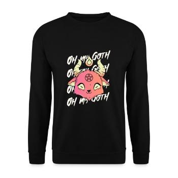 Esthétique Pastel Goth Oh My Goth - Sweat-shirt Unisexe - noir - Devant - Alina (178cm) & Michal (187cm)