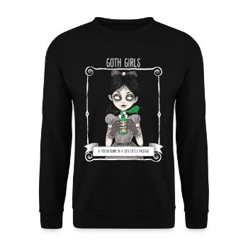 Goth Girls A Psycho Bomb In A Sweet - Unisex Sweatshirt - black - Front - Alina (178cm) & Michal (187cm)