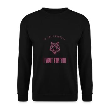 Gothic Lover in the Darkness I'm Waiting for You - Unisex Sweatshirt - black - Front - Alina (178cm) & Michal (187cm)