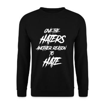 Goth Saying Funny Gibt Den Hassern Einen Weiteren - Unisex Pullover - Schwarz - Vorne - Alina (178cm) & Michal (187cm)