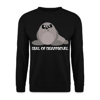 Seal of Disapproval - Seehund - Unisex Pullover - Schwarz - Vorne - Alina (178cm) & Michal (187cm)