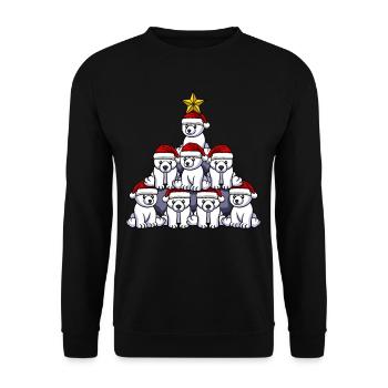 Arbre de Noël de l’ours polaire - Sweat-shirt Unisexe - noir - Devant - Alina (178cm) & Michal (187cm)