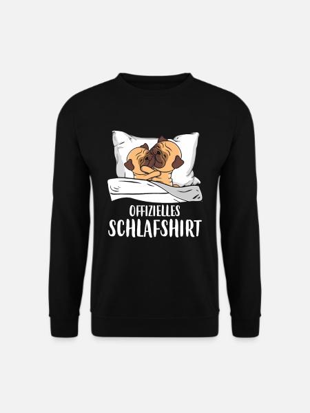 Offizielles Schlafshirt Mops Hund Schlafanzug - Unisex Pullover - Schwarz