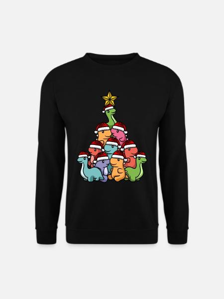 Dinosaur Christmas Tree - Unisex Sweatshirt - black