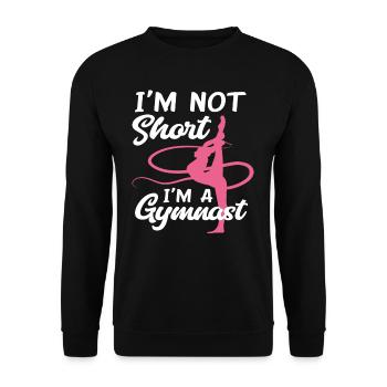 Proud Gymnast Athlete Training Gift - Unisex Sweatshirt - black - Front - Alina (178cm) & Michal (187cm)