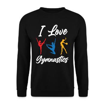 Ich Liebe Turnen - Unisex Pullover - Schwarz - Vorne - Alina (178cm) & Michal (187cm)