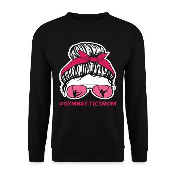 Proud Gymnastics Mom - Unisex Sweatshirt - black - Front - Alina (178cm) & Michal (187cm)