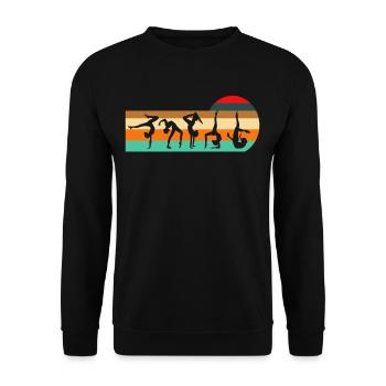 Retro Gymnastics Handstand Training Gymnastics - Unisex Sweatshirt - black - Front - Alina (178cm) & Michal (187cm)