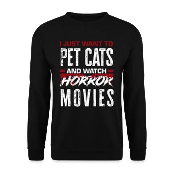 Horror Movies Cats Cinema Gift - Unisex Sweatshirt - black - Front - Alina (178cm) & Michal (187cm)