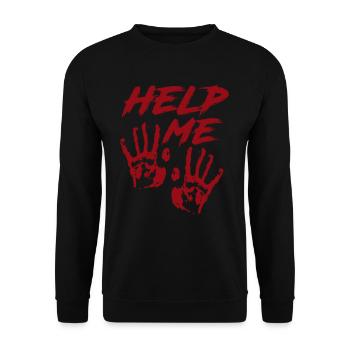 Horror Movies Help Blood Hands Gift - Unisex Sweatshirt - black - Front - Alina (178cm) & Michal (187cm)