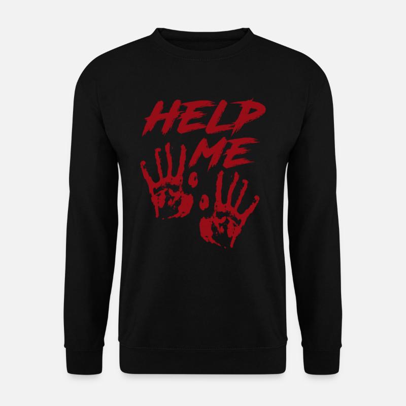 Horror Filme Hilfe Blut Hände Geschenk - Unisex Pullover - Schwarz