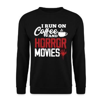 Horror Movies Coffee - Unisex Sweatshirt - black - Front - Alina (178cm) & Michal (187cm)