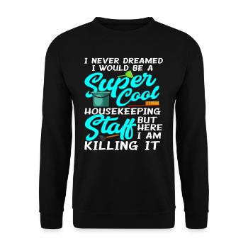 Femme de ménage Nettoyeur Femme de ménage Cadeau - Sweat-shirt Unisexe - noir - Devant - Alina (178cm) & Michal (187cm)