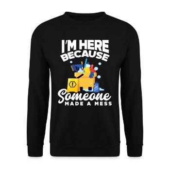 Femme de ménage Femme de ménage Gardien - Sweat-shirt Unisexe - noir - Devant - Alina (178cm) & Michal (187cm)