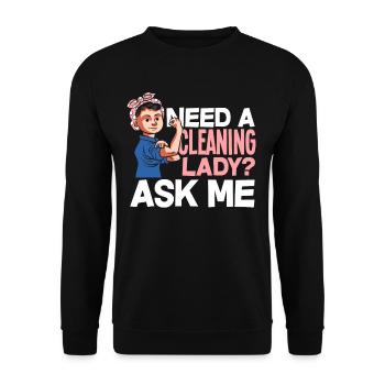 Femme de ménage Cleaner - Sweat-shirt Unisexe - noir - Devant - Alina (178cm) & Michal (187cm)
