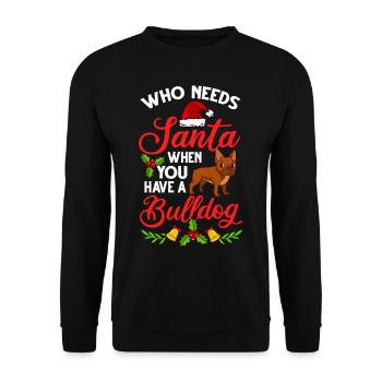 Chien Bulldog anglais Chiots Noël - Sweat-shirt Unisexe - noir - Devant - Alina (178cm) & Michal (187cm)