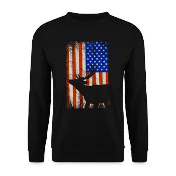 Drapeau américain Patriot - Sweat-shirt Unisexe - noir - Devant - Alina (178cm) & Michal (187cm)