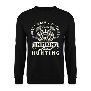 Papa's Hunting Companion Girl Daughter - Unisex Sweatshirt - black - Front - Alina (178cm) & Michal (187cm)
