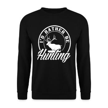 I would rather hunt - Unisex Sweatshirt - black - Front - Alina (178cm) & Michal (187cm)