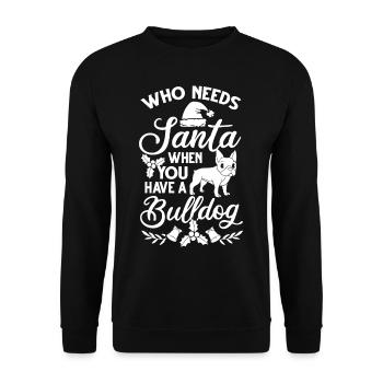 Chien Bulldog anglais Chiots Noël - Sweat-shirt Unisexe - noir - Devant - Alina (178cm) & Michal (187cm)