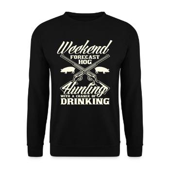 Pig Hunting Pig Hunter Saying Gift - Unisex Sweatshirt - black - Front - Alina (178cm) & Michal (187cm)