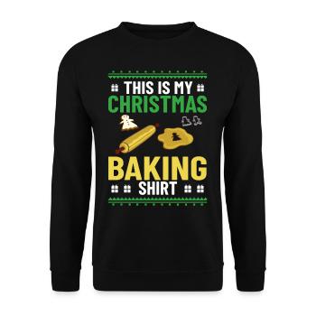Christmas Baking Cookies Cookies Gingerbread - Unisex Sweatshirt - black - Front - Alina (178cm) & Michal (187cm)