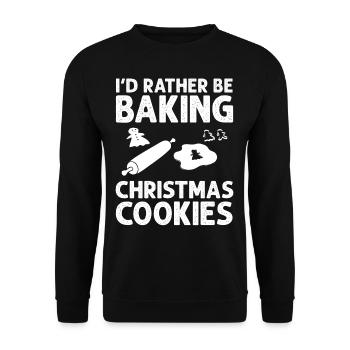 Christmas Baking Cookies Cookies Gingerbread - Unisex Sweatshirt - black - Front - Alina (178cm) & Michal (187cm)