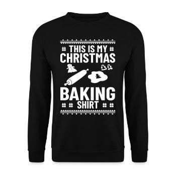 Christmas Baking Cookies Cookies Gingerbread - Unisex Sweatshirt - black - Front - Alina (178cm) & Michal (187cm)