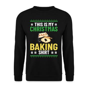 Christmas Baking Cookies Cookies Gingerbread - Unisex Sweatshirt - black - Front - Alina (178cm) & Michal (187cm)