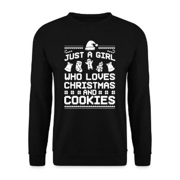 Christmas Baking Cookies Cookies Gingerbread - Unisex Sweatshirt - black - Front - Alina (178cm) & Michal (187cm)