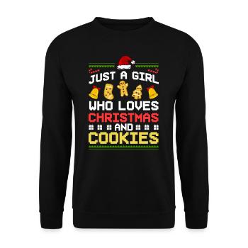 Christmas Baking Cookies Cookies Gingerbread - Unisex Sweatshirt - black - Front - Alina (178cm) & Michal (187cm)