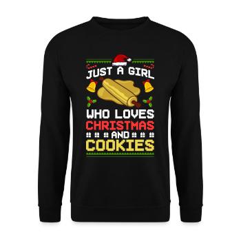 Christmas Baking Cookies Cookies Gingerbread - Unisex Sweatshirt - black - Front - Alina (178cm) & Michal (187cm)