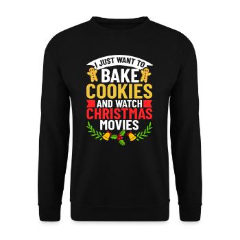 Christmas Baking Cookies Cookies Gingerbread - Unisex Sweatshirt - black - Front - Alina (178cm) & Michal (187cm)