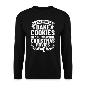 Christmas Baking Cookies Cookies Gingerbread - Unisex Sweatshirt - black - Front - Alina (178cm) & Michal (187cm)