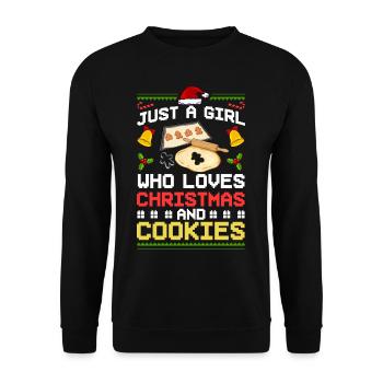 Christmas Baking Cookies Cookies Gingerbread - Unisex Sweatshirt - black - Front - Alina (178cm) & Michal (187cm)
