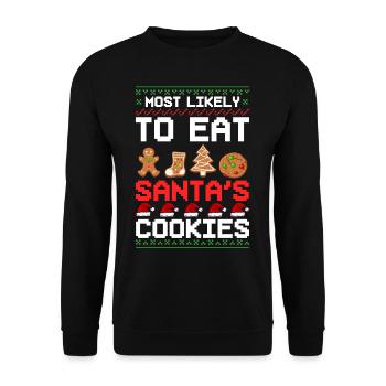 Christmas Cookies Biscuit Baking Christmas biscuits - Unisex Sweatshirt - black - Front - Alina (178cm) & Michal (187cm)