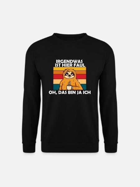 Lustiges Faultier Spruch Arbeitskollege Büro - Unisex Pullover - Schwarz
