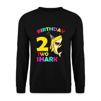 Enfants Bébé Requin 2ème Anniversaire Garçon Filles 2 Ans - Sweat-shirt Unisexe - noir - Devant - Alina (178cm) & Michal (187cm)