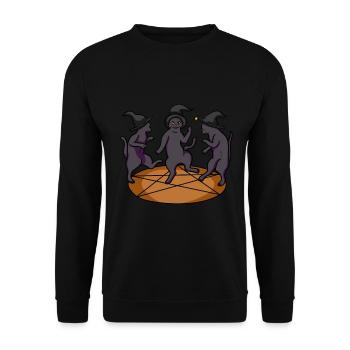 Cult Cat Dancing Chapeau magique Chapeau baguette - Sweat-shirt Unisexe - noir - Devant - Alina (178cm) & Michal (187cm)