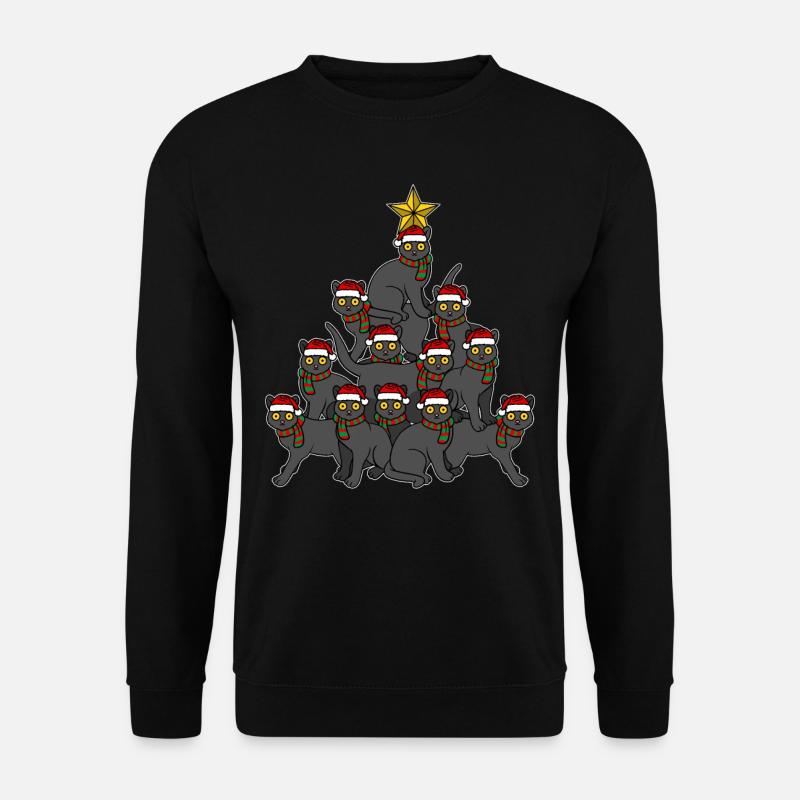 Black Cat Christmas Tree - Unisex Sweatshirt - black