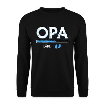 Opa lädt - Unisex Pullover - Schwarz - Vorne - Alina (178cm) & Michal (187cm)