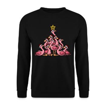 Arbre de Noël Flamingo - Sweat-shirt Unisexe - noir - Devant - Alina (178cm) & Michal (187cm)