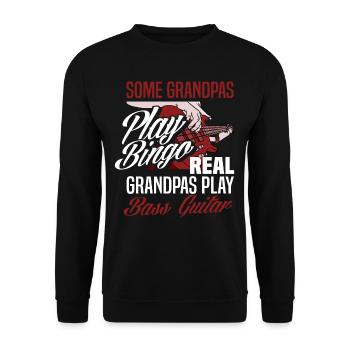 Guitar Grandpa Bass Guitar Old Man Gift - Unisex Sweatshirt - black - Front - Alina (178cm) & Michal (187cm)