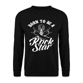 Gitarre Gitarist Gitarrenspieler Rockmusiker - Unisex Pullover - Schwarz - Vorne - Alina (178cm) & Michal (187cm)
