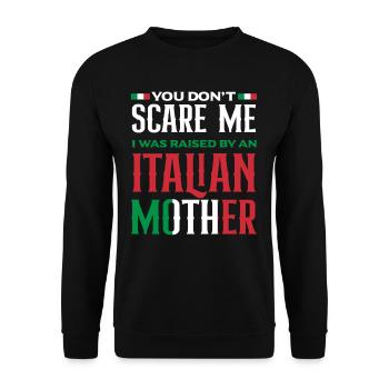Ich Habe Eine Italienische Mutter - Unisex Pullover - Schwarz - Vorne - Alina (178cm) & Michal (187cm)