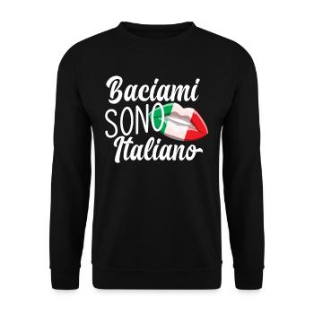 Embrasse-moi je suis italien - Sweat-shirt Unisexe - noir - Devant - Alina (178cm) & Michal (187cm)