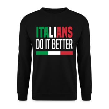 Les Italiens l’améliorent - Sweat-shirt Unisexe - noir - Devant - Alina (178cm) & Michal (187cm)