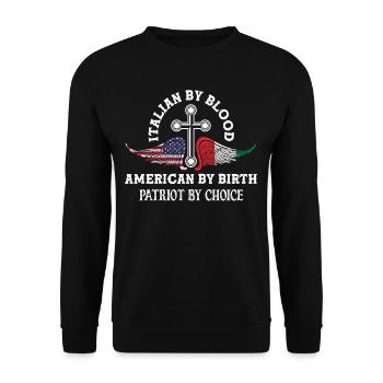 Amerikaner Italienisches Blut Geburt Geschenk - Unisex Pullover - Schwarz - Vorne - Alina (178cm) & Michal (187cm)